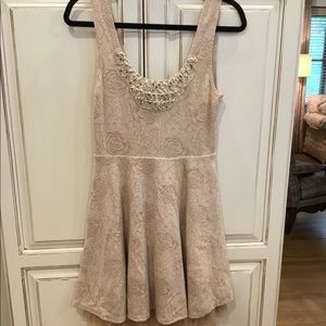 Free People beige mini dress